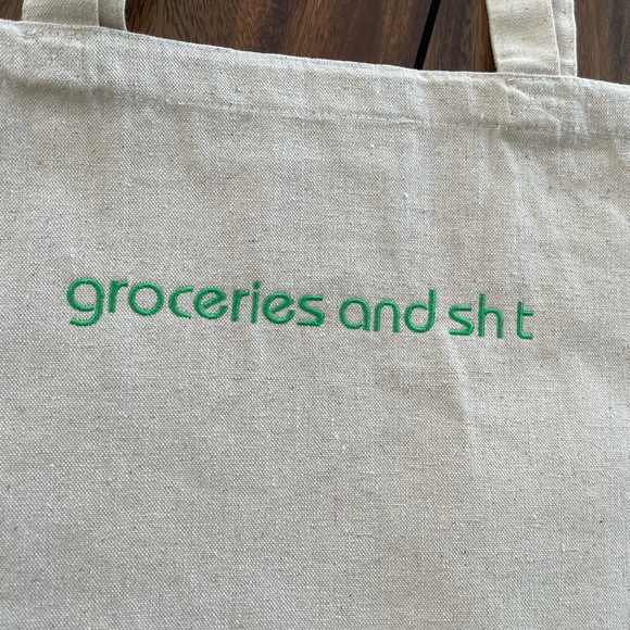 Funny grocery tote bag - “groceries and sh t” - Picture 2 of 2